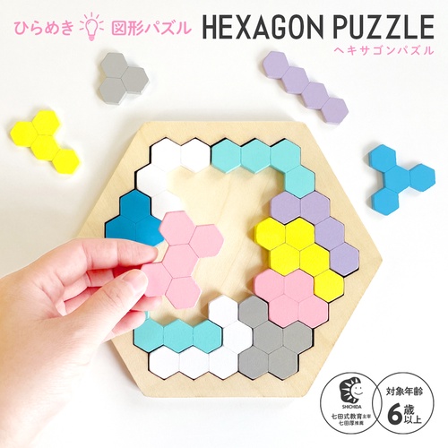 ✨パズルページ✨ 木製！ひらめき 図形パズル HEXAGON PUZZLE（ヘキサゴンパズル