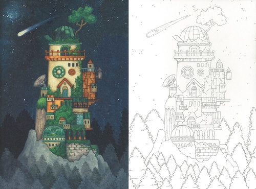 空想街雑貨店の旅する塗り絵POSTCARD BOOK – 丸善ジュンク