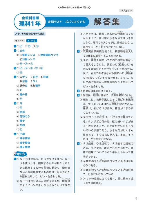 定期テスト ズバリよくでる 中学1年 理科 全教科書版（大日本図書
