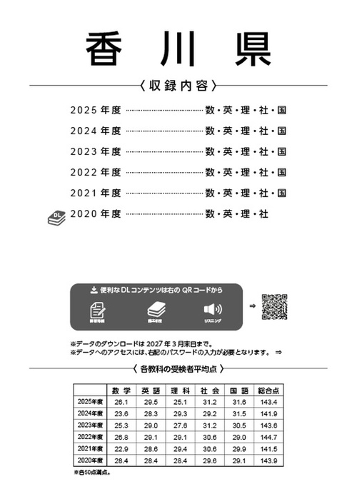 2026 香川県公立高校入試過去問題 – 丸善ジュンク堂書店ネットストア