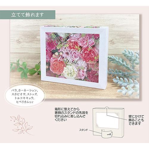 誕生日祝い フラワーボックスピンク グリーティングカード