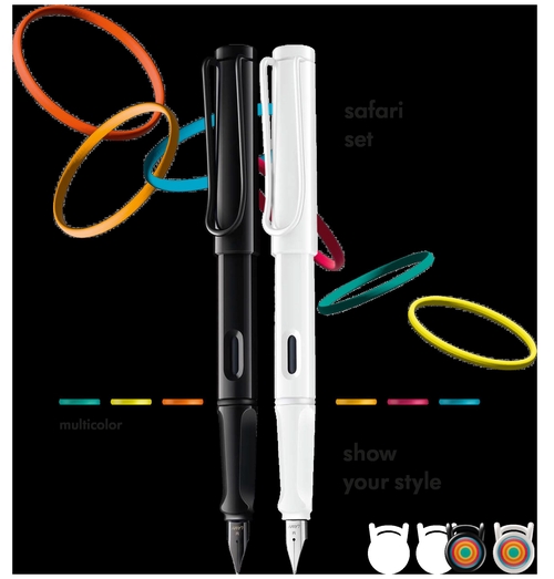 サファリ マルチカラー オールブラック 6リング 万年筆 F(細字) – 丸善