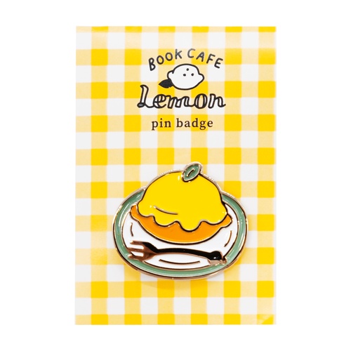 BOOK　CAFE　LEMONピンバッチ　レモンケーキ
