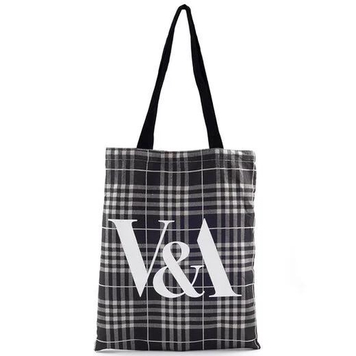 【V&A_O】トートバッグ (グレイ・チェック)