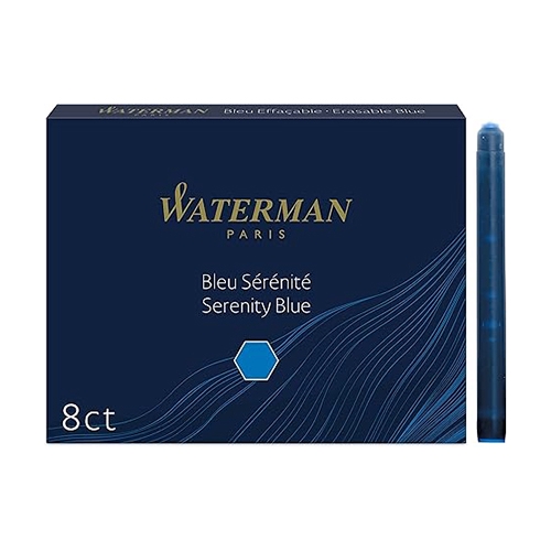 WATERMAN (ウォーターマン) カートリッジ 8本入 インクカートリッジ セレニティブルー(フロリダブルー) 1.4ml
