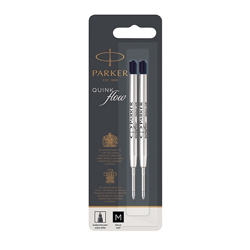 PARKER (パーカー) クインクフロー ボールペン替芯 2本入 替芯 M (ボール径 1.0mm) ブラック/油性