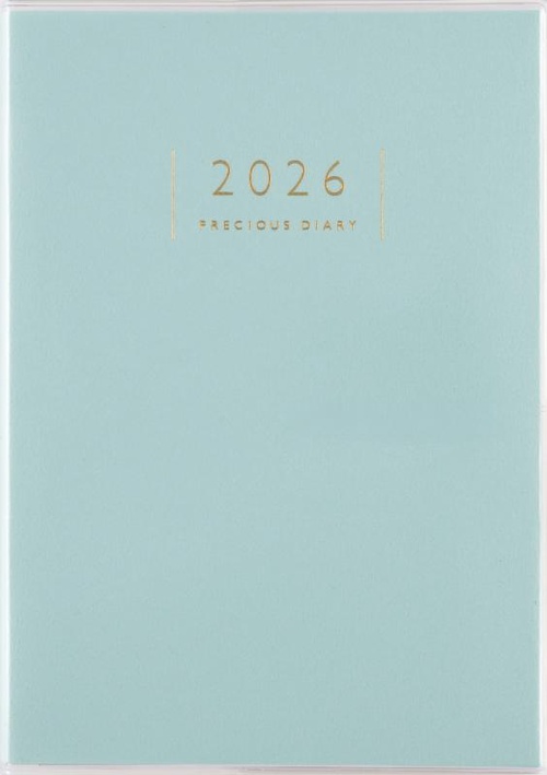プレシャスダイアリー 2026年版1月始まり日記 B6 デイリー・1頁1日記入式 ブルー