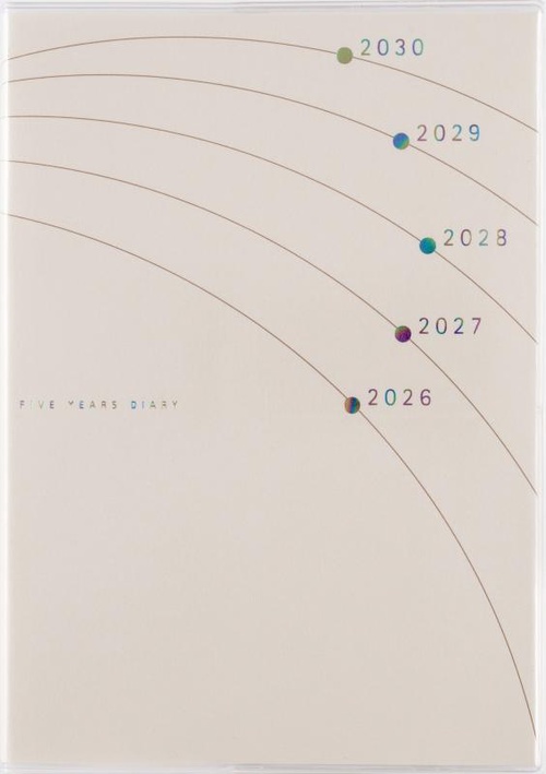 5年日記 2026年版1月始まり日記 B6 連用・5年連用 ホワイト