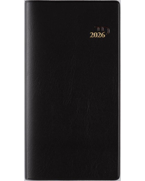 ニューダイアリー 2 2026年版1月始まり手帳 170×85mm ウィークリー・レフト式 茶