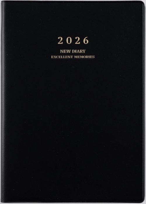 ニューダイアリー 2026年版1月始まり手帳 A5 ウィークリー・セパレート式 黒