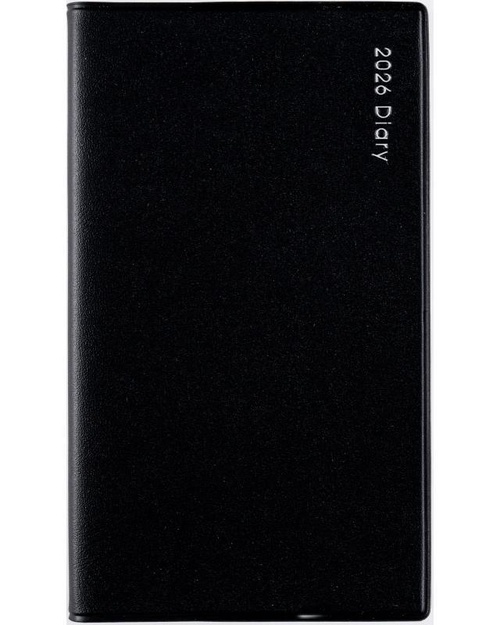 ニューダイアリー ミニ 2 2026年版1月始まり手帳 140×80mm ウィークリー・レフト式 黒