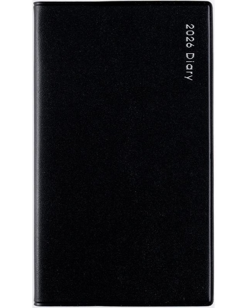 ニューダイアリー ミニ 3 2026年版1月始まり手帳 140×80mm ウィークリー・セパレート式 黒