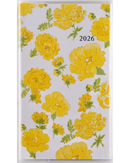 ラフィーネスリム 2 2026年版1月始まり手帳 156×91mm マンスリー・ブロック式 花柄