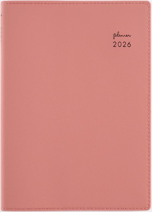 リラクレール 6 月曜始まり 2026年版1月始まり手帳 B6 マンスリー・ブロック式 ピンクソルト