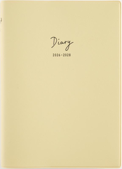 3年DIARY 2026年版1月始まり手帳 B6 連用・3年連用 クリームイエロー