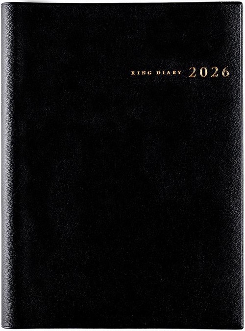 リングダイアリー 2026年版1月始まり手帳 A5 ウィークリー・セパレート式 黒