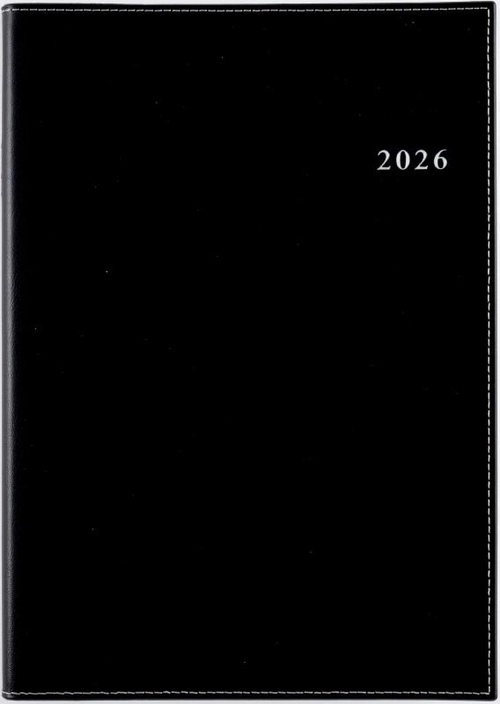 デスクダイアリーセッテ 2026年版1月始まり手帳 A5 ウィークリー・レフト式 黒
