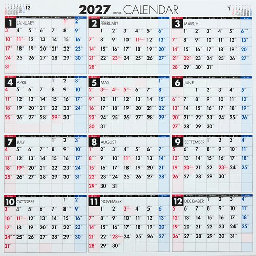 エコカレンダー 2027年1月始まりカレンダー A2変型判 壁掛・ポスタータイプ