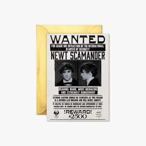 【Minalima】グリーティングカード(手配書・ニュート)【WANTED NOTICES】