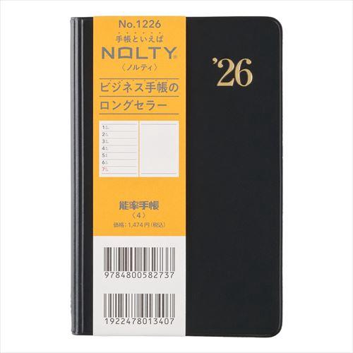 NOLTY(ノルティ) 能率手帳4 コンパクト 週間レフト 黒 2026年1月始まり手帳