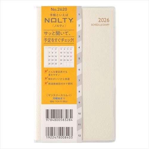 NOLTY(ノルティ) マンスリースリム-i月曜 マンスリー ホワイト 2026年1月始まり手帳