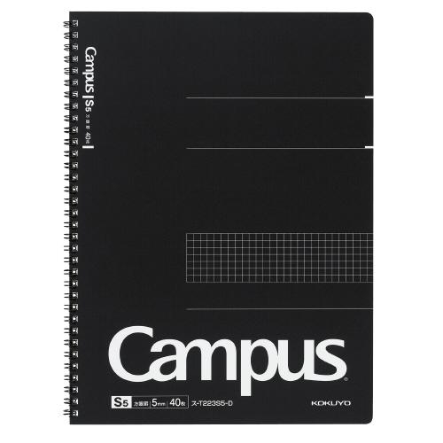 Campus キャンパスツイン カットオフ ノート A4 方眼罫 40枚 ブラック