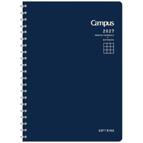 Campus ソフトリングダイアリー 1月始まり B6 マンスリ― ネイビー