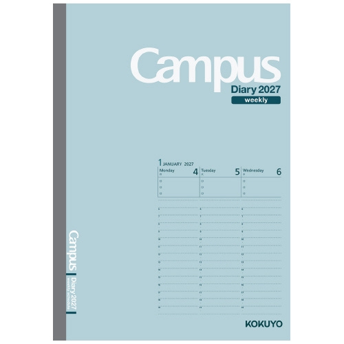 Campus Diary キャンパスダイアリー 1月始まり A5 ウィークリーバーチカル ライトグリーン