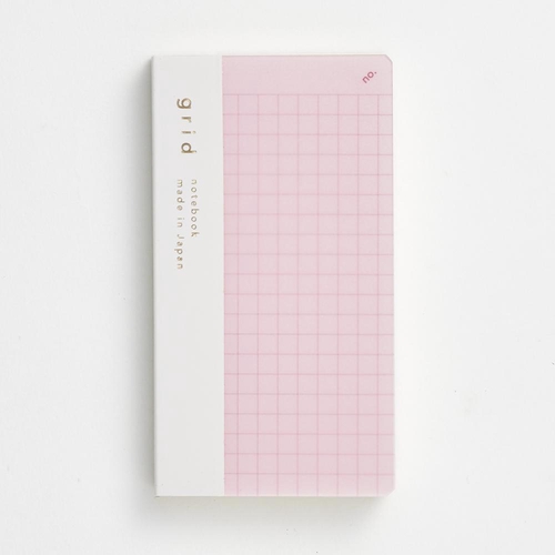 isshoni.ノート ナンバー ミニ 方眼 ピンク 小型サイズ 192ページ