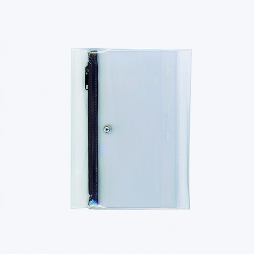 isshoni.ペンケース付ノートカバーPVC B6 Rクリアブラック