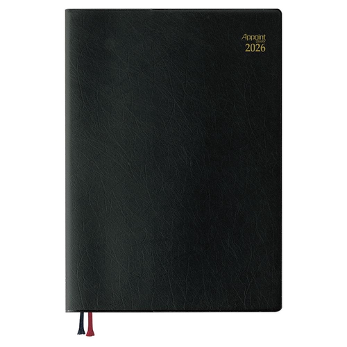 アポイント デスク 2026年版ダイアリー A5 1ヶ月ブロック 薄型 80ページ ブラック