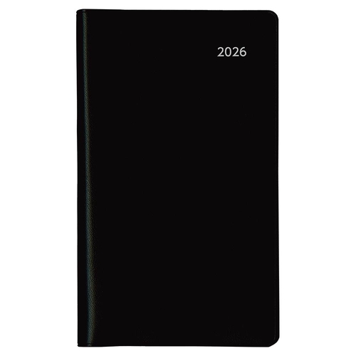 アポイント 文字大 2026年版ダイアリー 手帳サイズ 1ヶ月横罫 48ページ ブラック