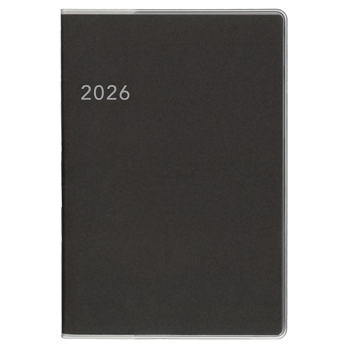 アポイント ノートタイプ カバー付 2026年版ダイアリー A6 1ヶ月ブロック 48ページ グレー
