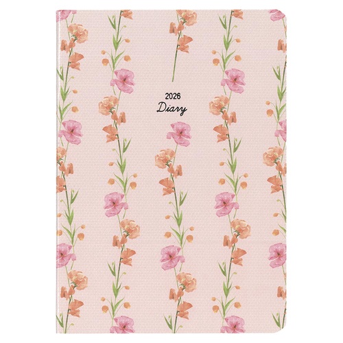 ハンディピック MILL Monthly FLEURS 2026年版ダイアリー A6 1ヶ月ブロック 48ページ ピンク