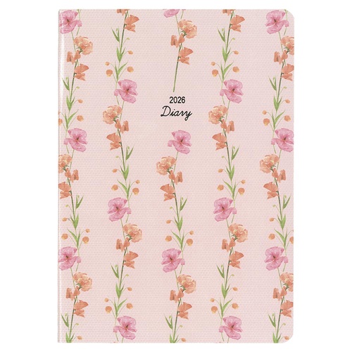 ハンディピック MILL Monthly FLEURS 2026年版ダイアリー B6 1ヶ月ブロック 48ページ ピンク