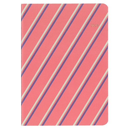 4月始まり MILL STRIPE ダイアリー A6 1ヶ月ブロック ピンク