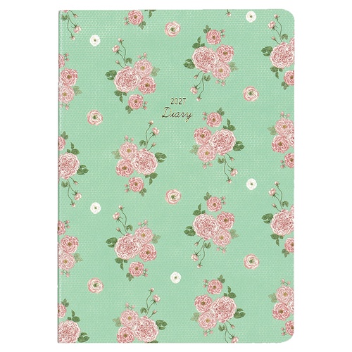 2027 MILL B6 Monthly FLEURS GR ダイアリー 1ヶ月ブロック 48ページ グリーン