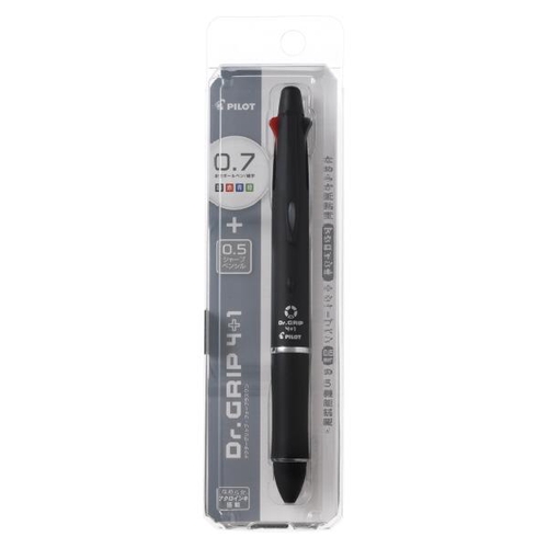 ドクターグリップ4+1 (多機能筆記具) ボールペン0.7mm+シャープペン0.5mm ブラック