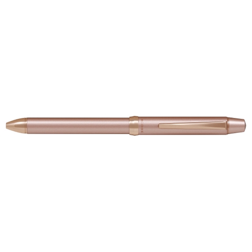 3+1リッジ 多機能筆記具 ボール径0.7mm(細字)シャープ芯 0.5mm 回転&ノック式アクロインキ ピンクゴールド