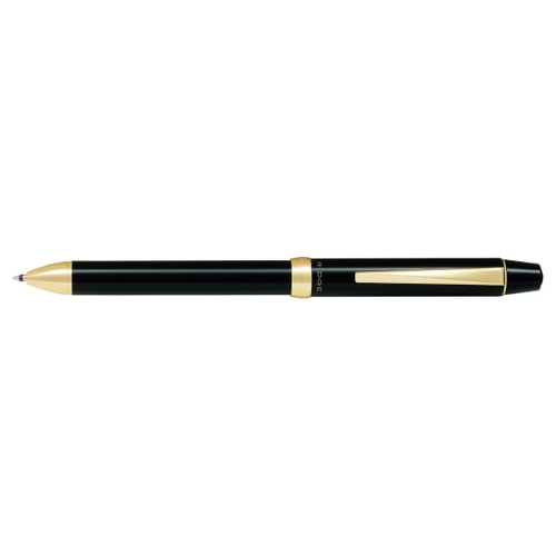 3+1リッジ 多機能筆記具 ボール径0.7mm(細字)シャープ芯 0.5mm 回転&ノック式アクロインキ グロスブラック