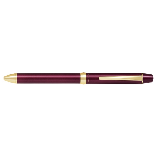 3+1リッジ 多機能筆記具 ボール径0.7mm(細字)シャープ芯 0.5mm 回転&ノック式アクロインキ ワインレッド