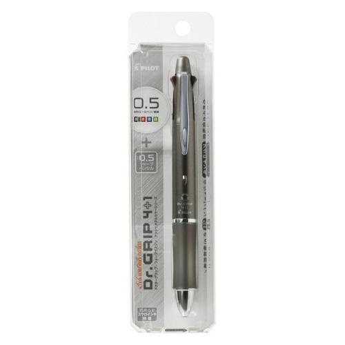 ドクターグリップ4+1 (多機能筆記具) ボールペン0.5mm+シャープペン0.5mm アッシュメタルブラウン
