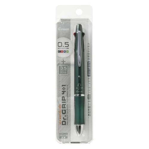 ドクターグリップ4+1 (多機能筆記具) ボールペン0.5mm+シャープペン0.5mm アッシュメタルオリーブ