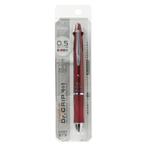 ドクターグリップ4+1 (多機能筆記具) ボールペン0.5mm+シャープペン0.5mm アッシュメタルボルドー