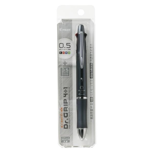 ドクターグリップ4+1 (多機能筆記具) ボールペン0.5mm+シャープペン0.5mm アッシュメタルネイビー