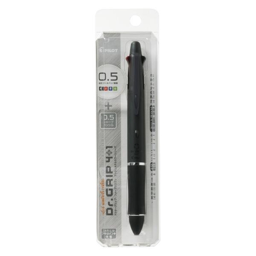 ドクターグリップ4+1 (多機能筆記具) ボールペン0.5mm+シャープペン0.5mm ブラック