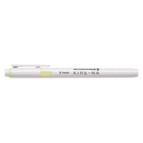 KIRE-NA キレーナ イエロー 蛍光ペン 0.5mm(細字)/3.3mm(太字) ツインキャップ式 水性顔料インキ