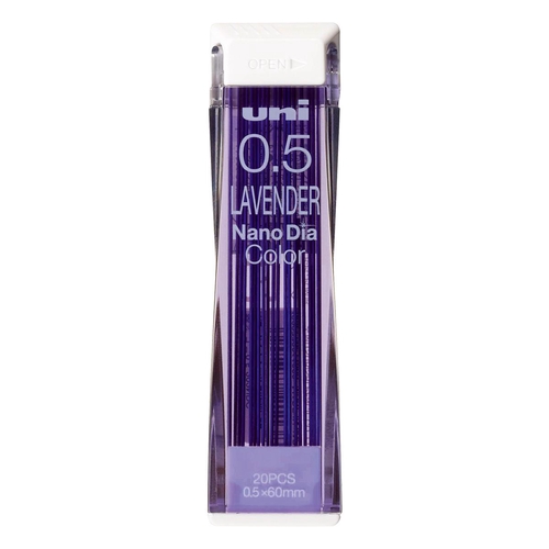 ユニ芯 ユニナノダイヤ カラー芯 0.5mm ラベンダー シャープ芯 0.5mm