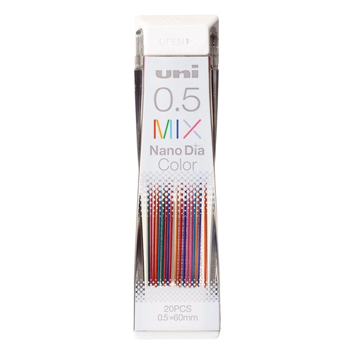 ユニ芯 ユニナノダイヤ カラー芯 0.5mm MIX シャープ芯 0.5mm