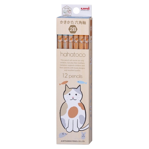 ユニパレット hahatoco ダース箱鉛筆 2B キャット 鉛筆